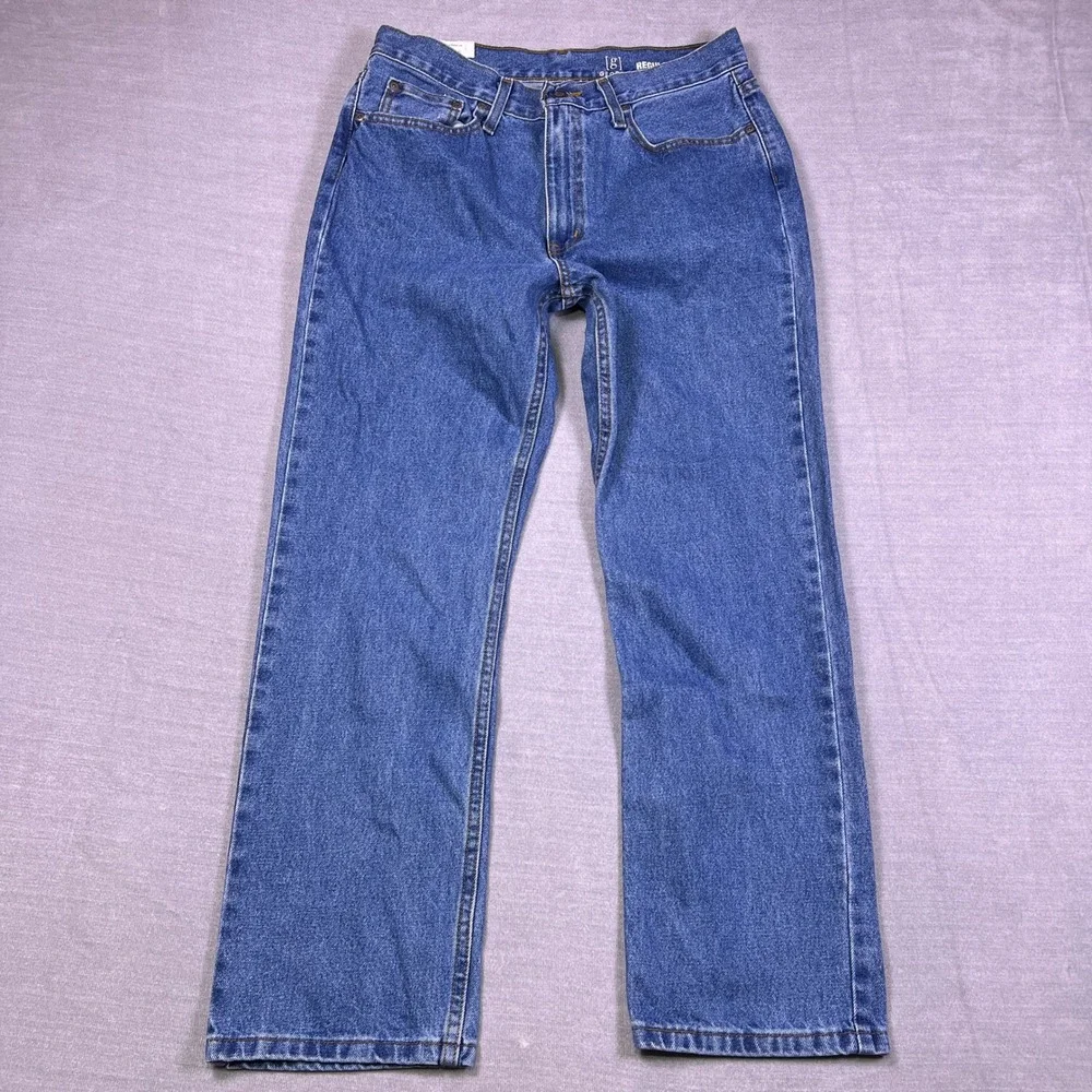 NWT George Regular Fit Mid Rise Jeans Mens 32x30 Medium Wash Blue Cotton
